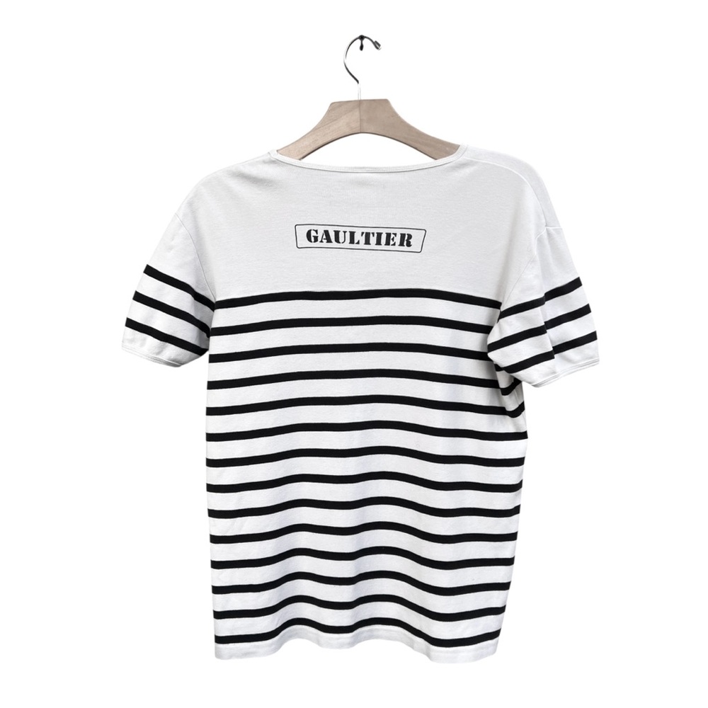 Jean Paul Gaultier “Le Male” Parfums Striped Vintage Short Sleeve T-Shirt L/XL - Picture 8 of 11
